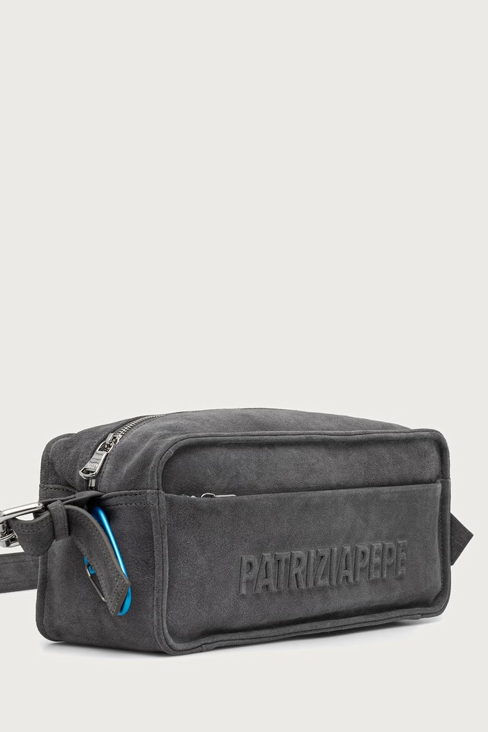 Patrizia Pepe torebka bagietka damska zamszowa 2B0148.L152 szary AW26