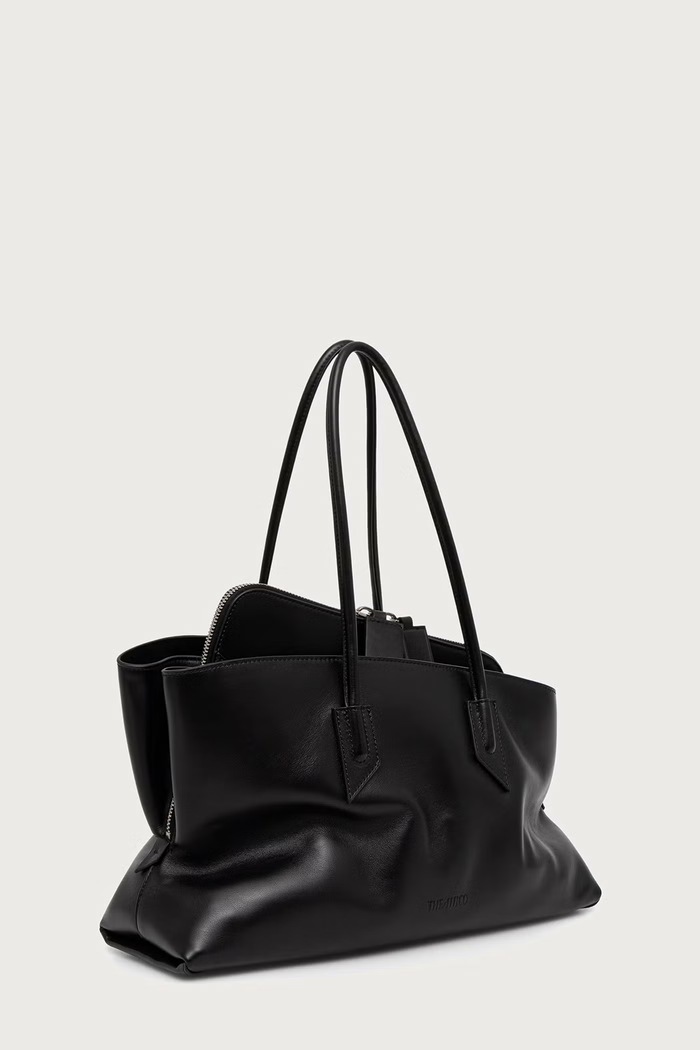 The Attico La Passeggiata Medium shopper torba za žene kožna 250WAH00054LBT019AA crna AW26