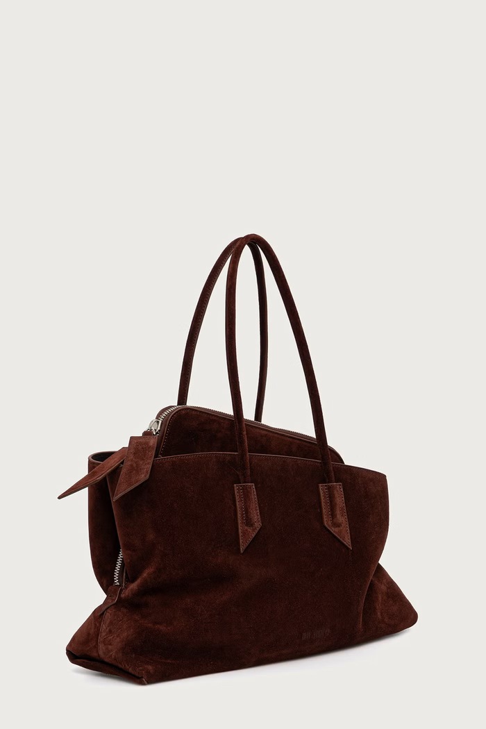 The Attico La Passeggiata Medium borsa shopper da donna in camoscio 250WAH00054LBT007AA marrone AW26