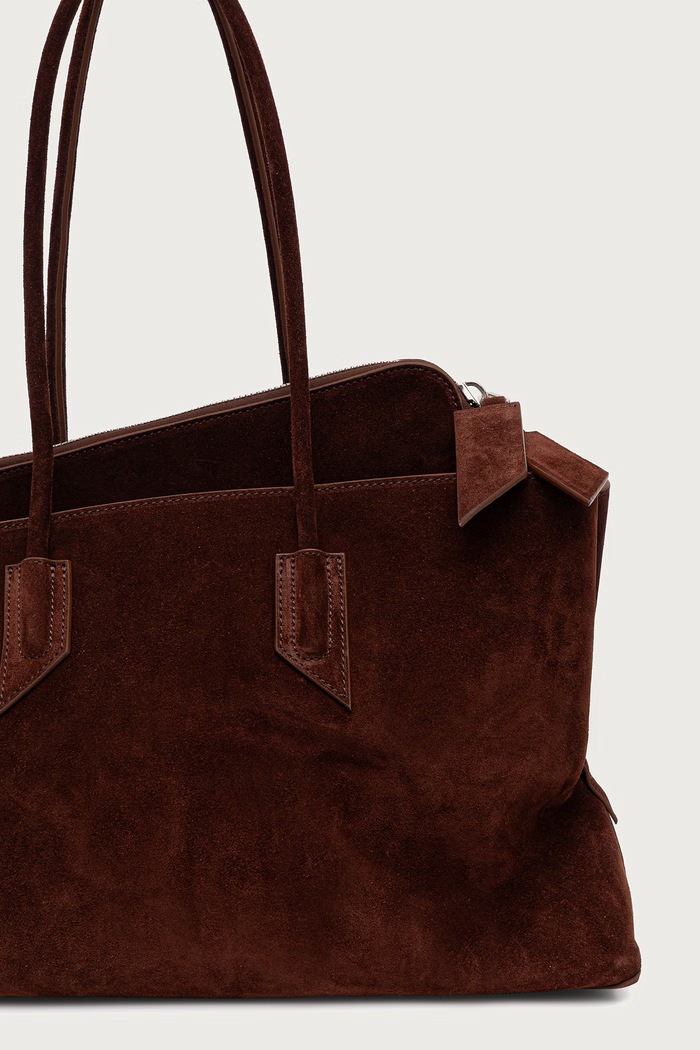 Accessori The Attico La Passeggiata Medium borsa shopper da donna in camoscio 250WAH00054LBT007AA marrone