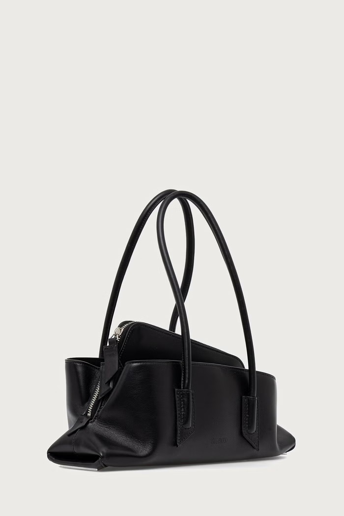 The Attico La Passeggiata Small geantă shopper pentru femei din piele 250WAH00058LBT019AA negru AW26