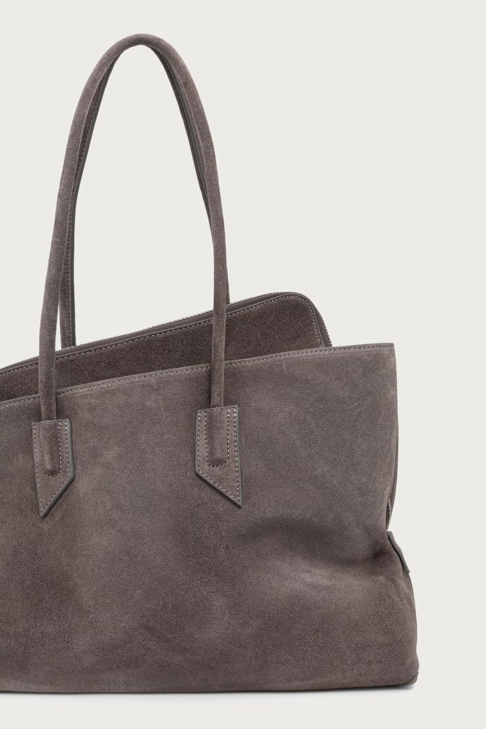 Dodaci The Attico La Passeggiata Medium shopper torba za žene od brušene kože 251WAH00054LBT108AA siva