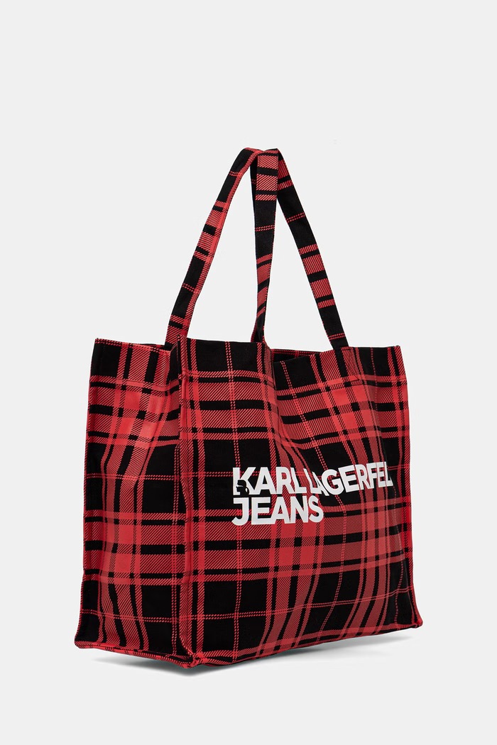 Karl Lagerfeld Jeans shopper torba za žene pamučna B3W50056 crvena AW26