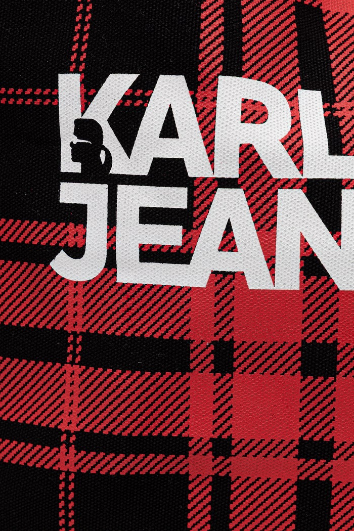 Karl Lagerfeld Jeans shopper torba za žene pamučna B3W50056 crvena