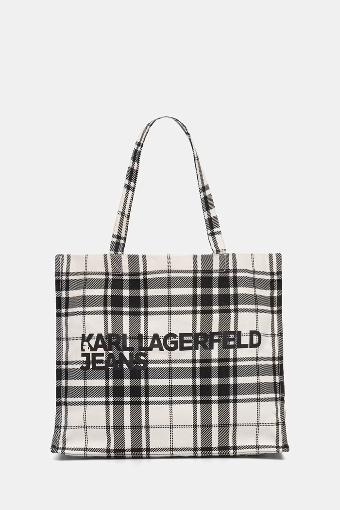 Karl Lagerfeld Jeans torebka shopper damska bawełniana czarny B3W50056