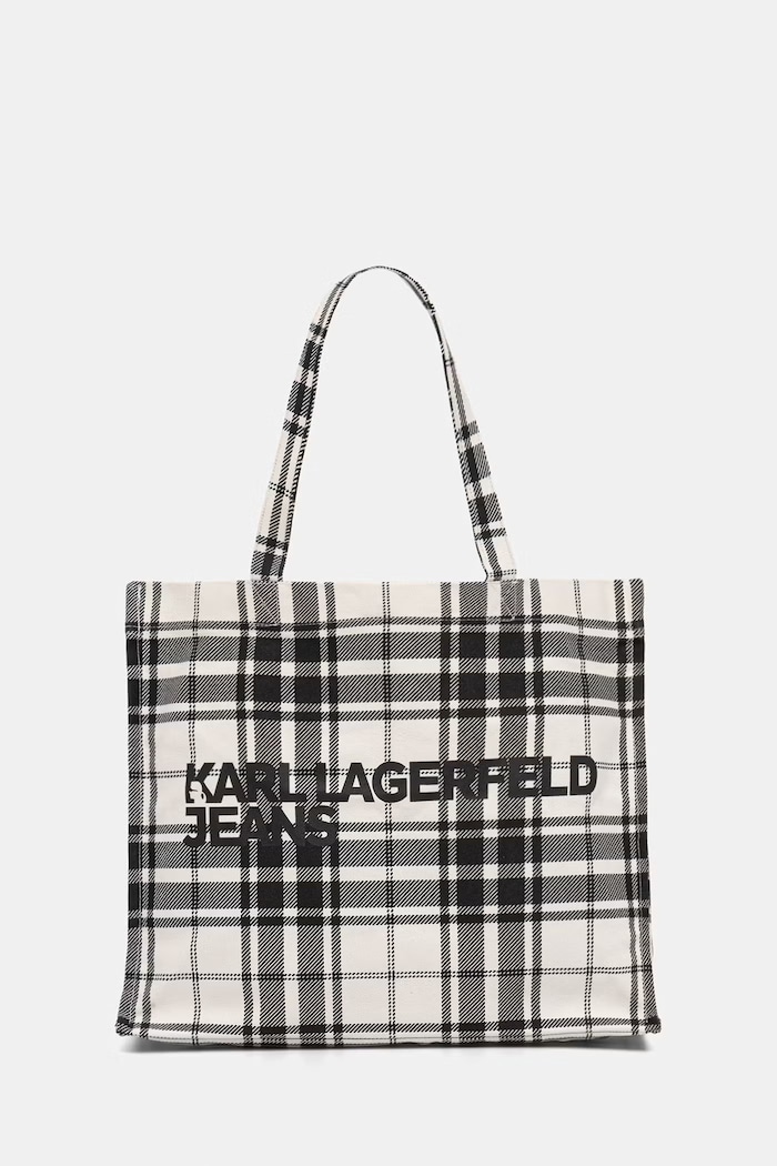 Karl Lagerfeld Jeans torebka shopper damska bawełniana czarny B3W50056