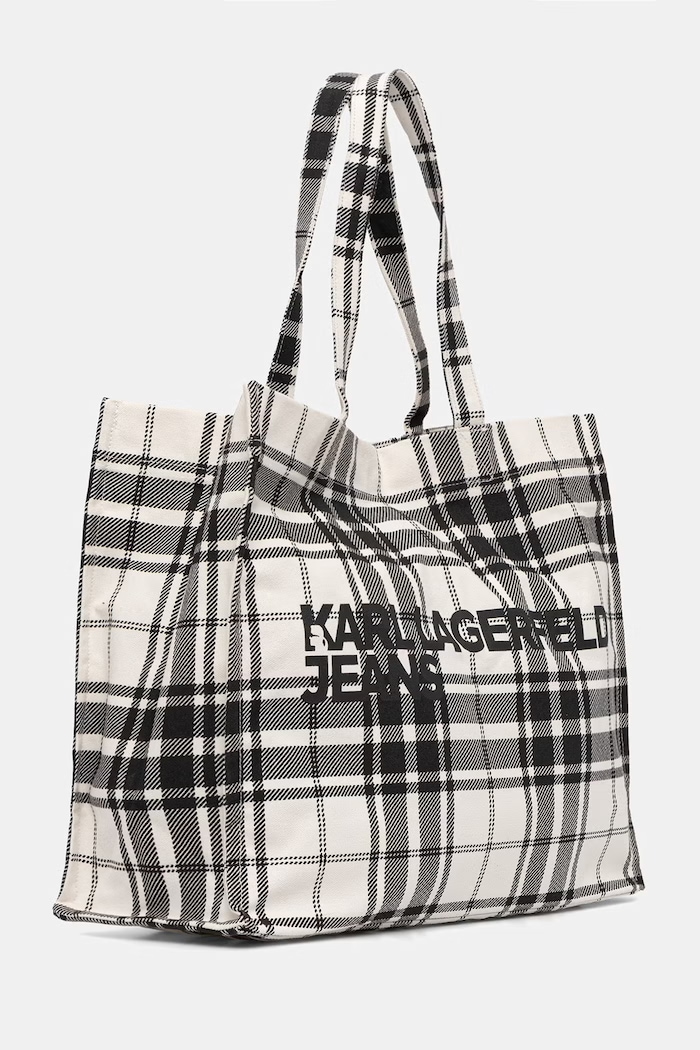 Karl Lagerfeld Jeans torebka shopper damska bawełniana B3W50056 czarny AW26
