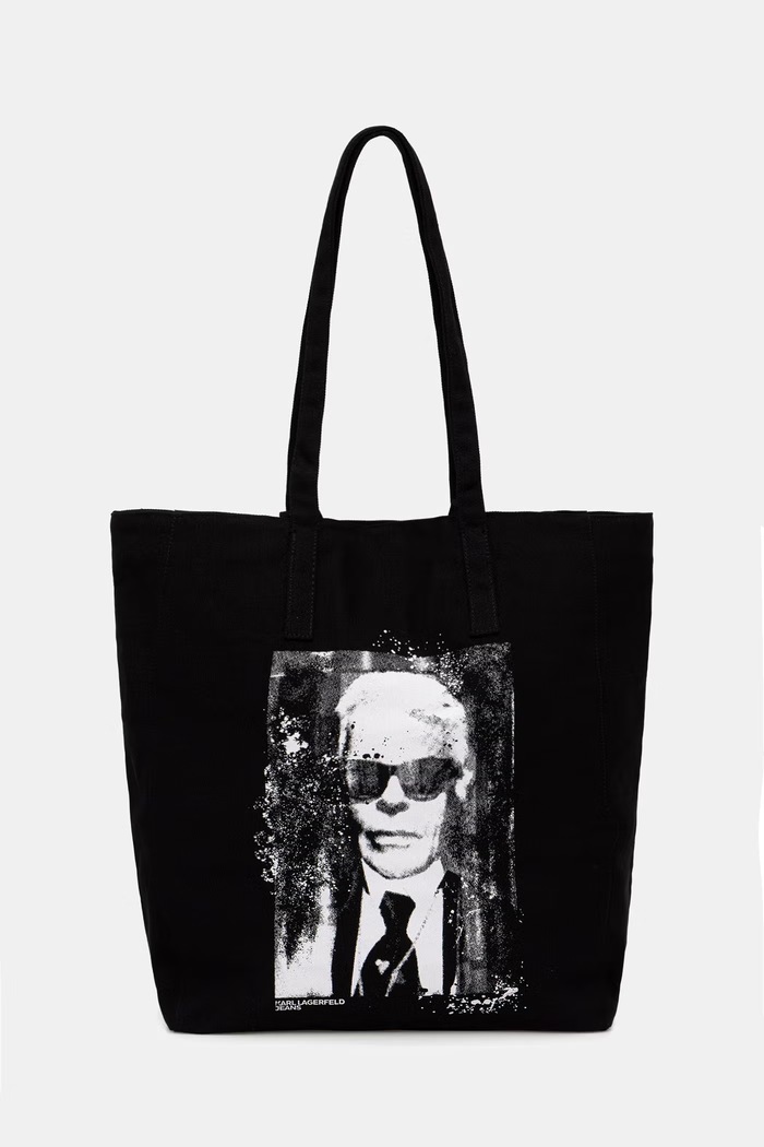 Karl Lagerfeld Jeans torebka tote damska bawełniana czarny B3W50039