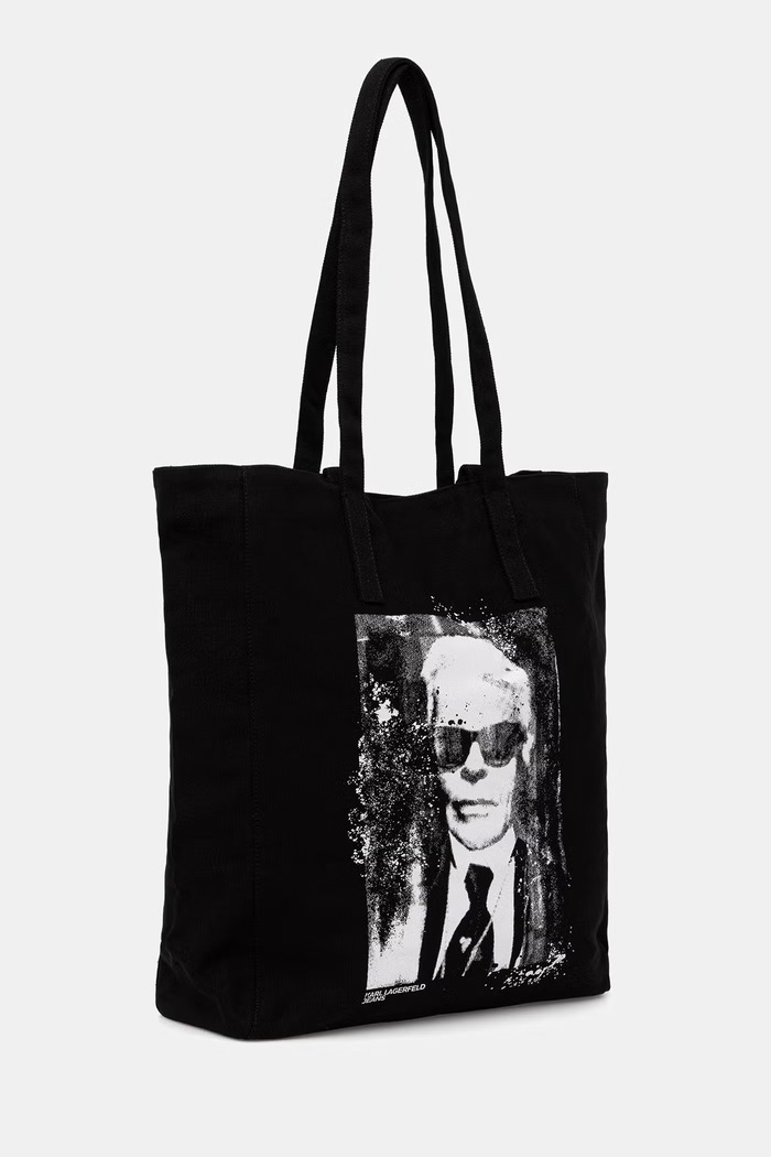 Karl Lagerfeld Jeans torebka tote damska bawełniana B3W50039 czarny AW26