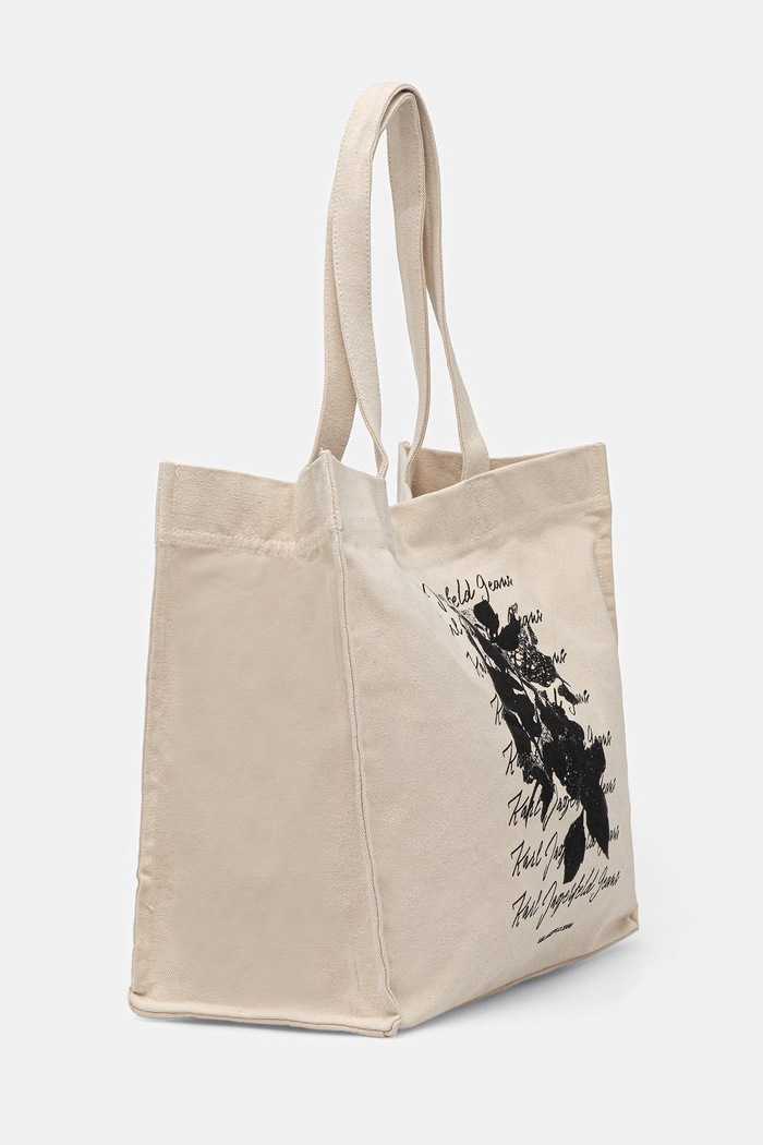 Karl Lagerfeld Jeans torebka shopper damska bawełniana B3W50037 beżowy AW26