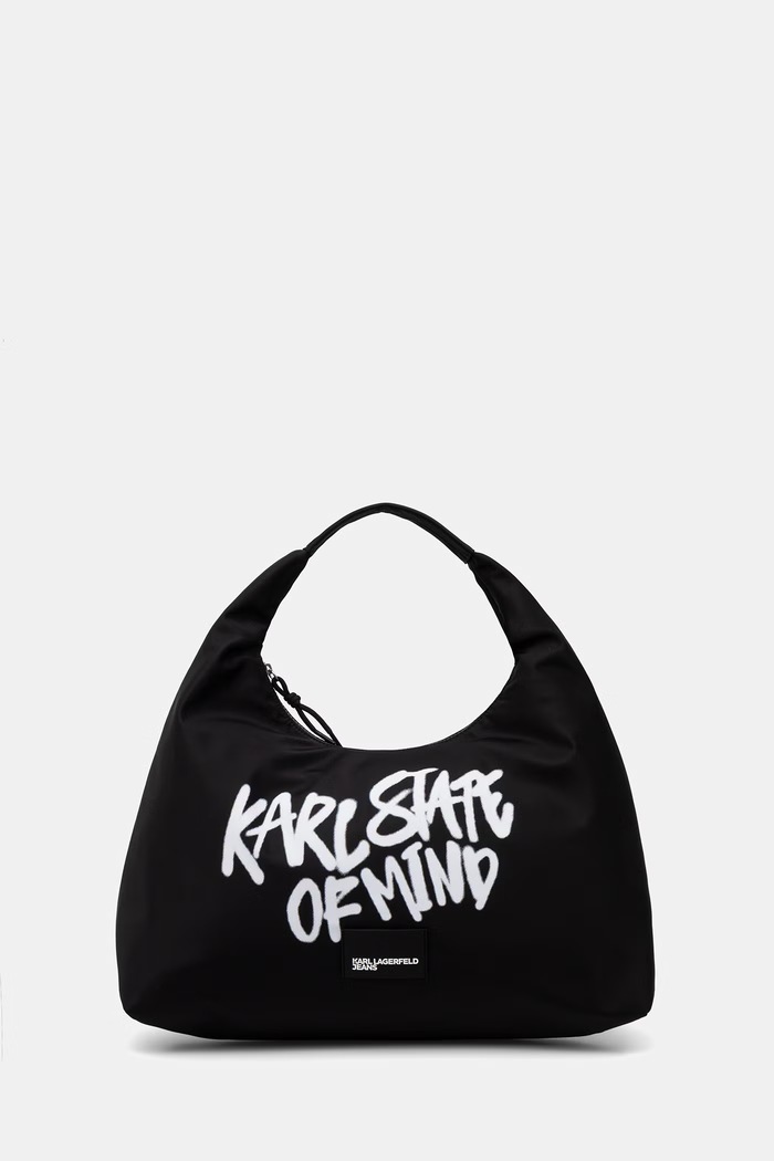 Karl Lagerfeld Jeans hobo bag pentru femei negru B3W50034