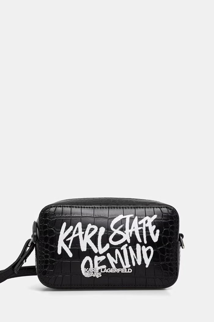 Karl Lagerfeld Jeans geantă crossbody pentru femei cu imitație de piele negru B3W30287