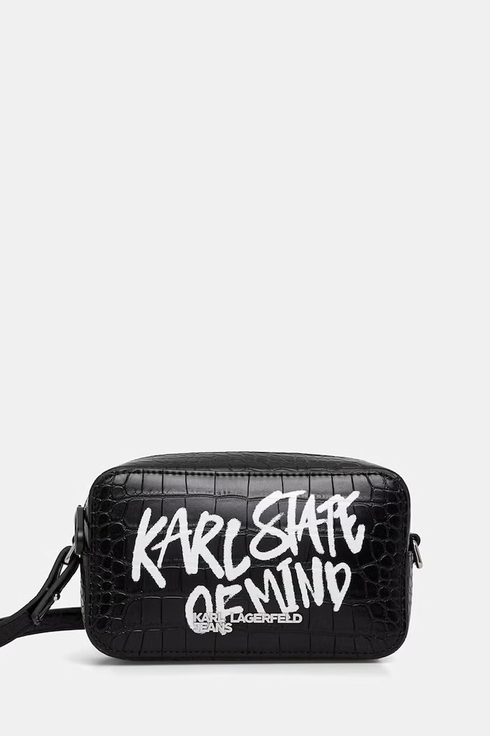 Karl Lagerfeld Jeans geantă crossbody pentru femei cu imitație de piele negru B3W30287