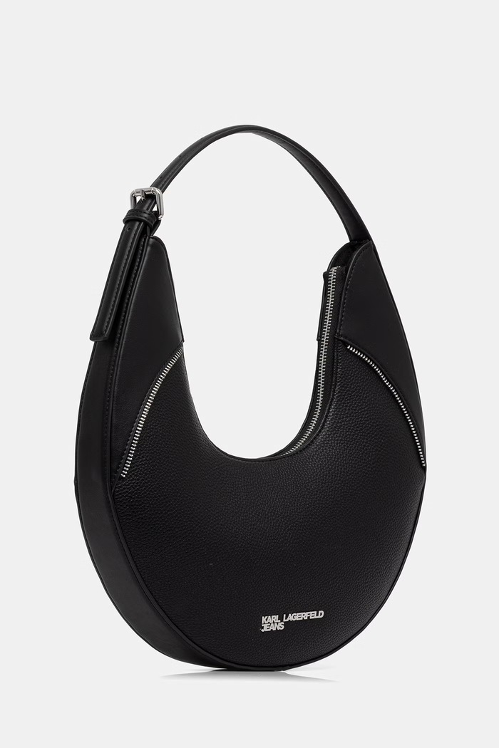 Karl Lagerfeld Jeans torebka hobo damska z imitacji skóry B3W30193 czarny AW26