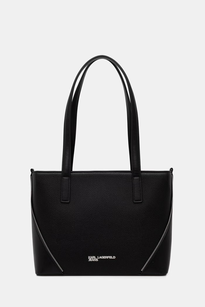 Karl Lagerfeld Jeans geantă shopper pentru femei cu imitație de piele negru B3W30184