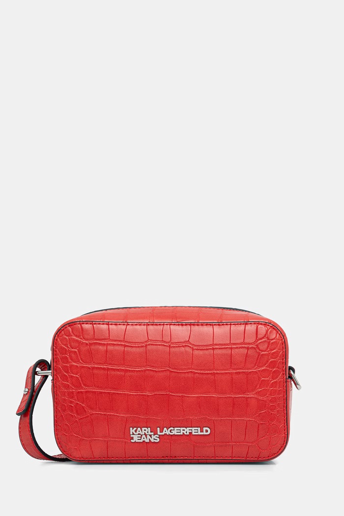 Karl Lagerfeld Jeans torebka crossbody damska z imitacji skóry czerwony B3W30179