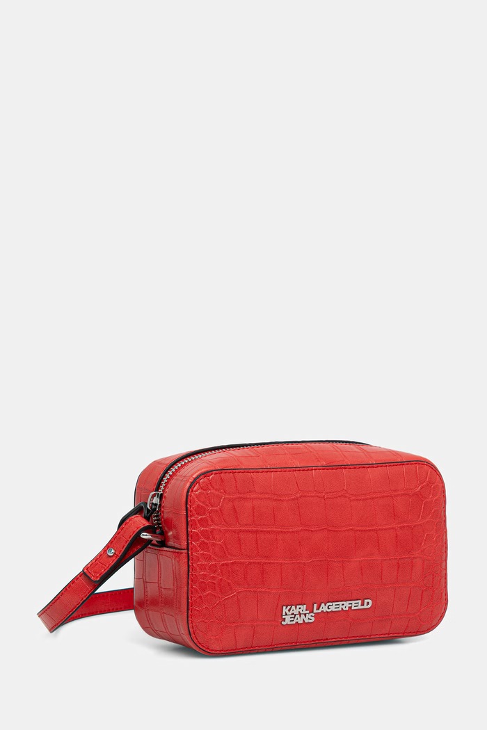 Karl Lagerfeld Jeans torebka crossbody damska z imitacji skóry B3W30179 czerwony AW26