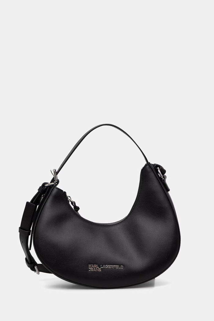 Karl Lagerfeld Jeans hobo bag pentru femei din piele negru B3W30152