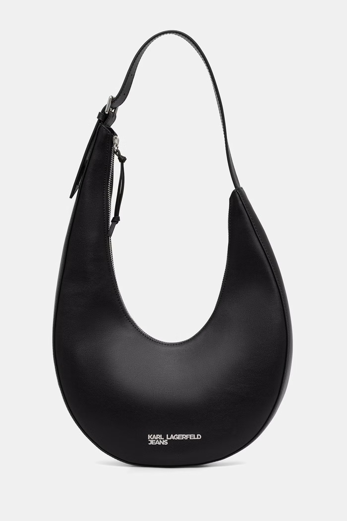 Karl Lagerfeld Jeans torebka hobo damska skórzana czarny B3W30151