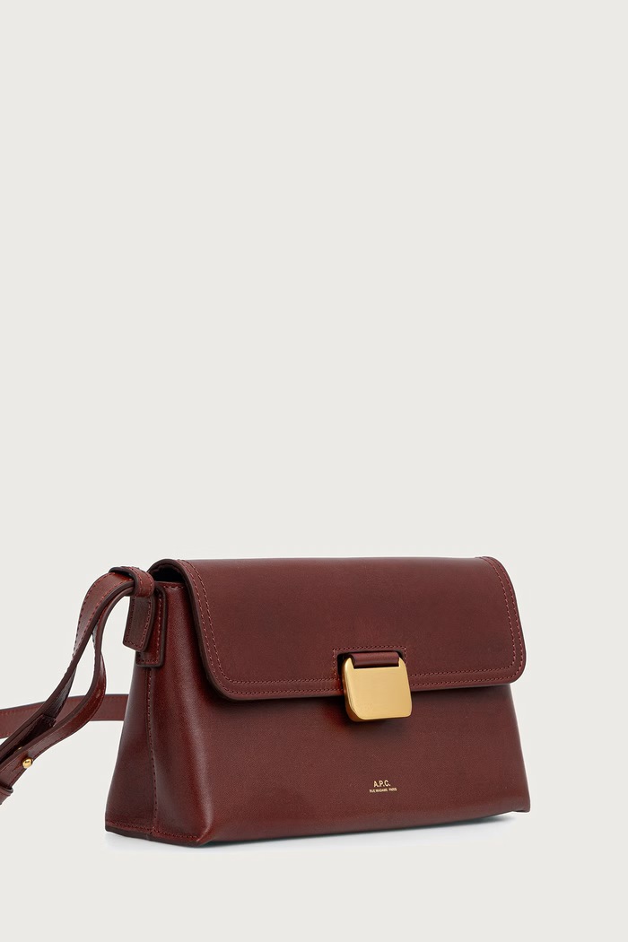 A.P.C. Crossbody kabelka dámska kožená sac simone small PXBVG.F67054 burgundské AW26