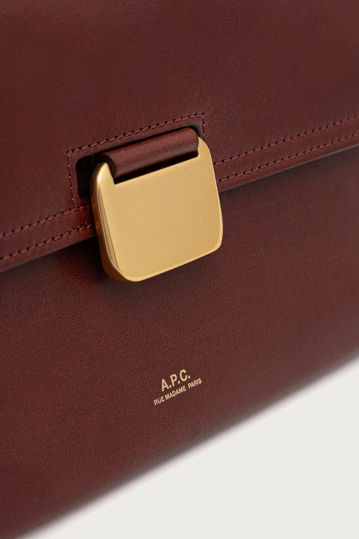 Crossbody kabelka dámska kožená sac simone small A.P.C. PXBVG.F67054 burgundské