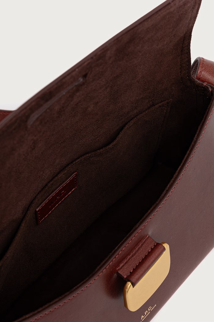 Crossbody kabelka dámska kožená sac simone small A.P.C. burgundské PXBVG.F67054