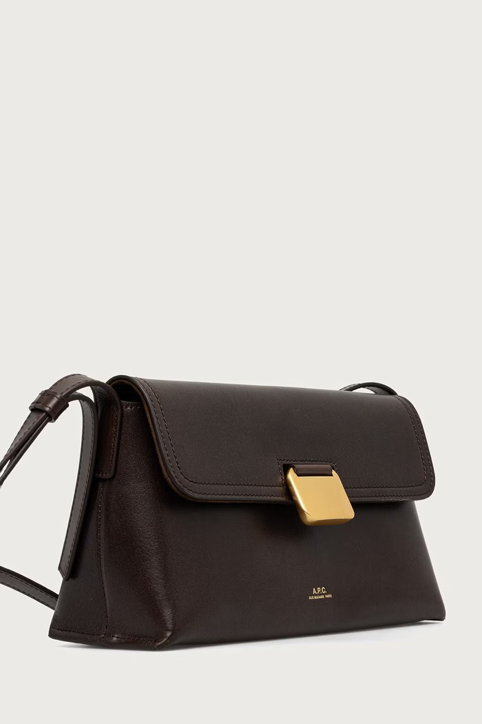 Akcesoria A.P.C. Torebka crossbody damska skórzana sac simone small PXBVG.F67054 brązowy