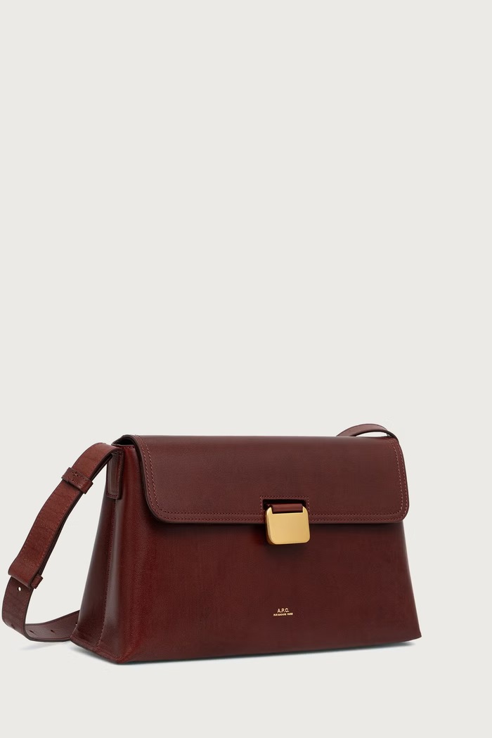 A.P.C. Listonoszka damska skórzana sac simone PXBVG.F67050 bordowy AW26