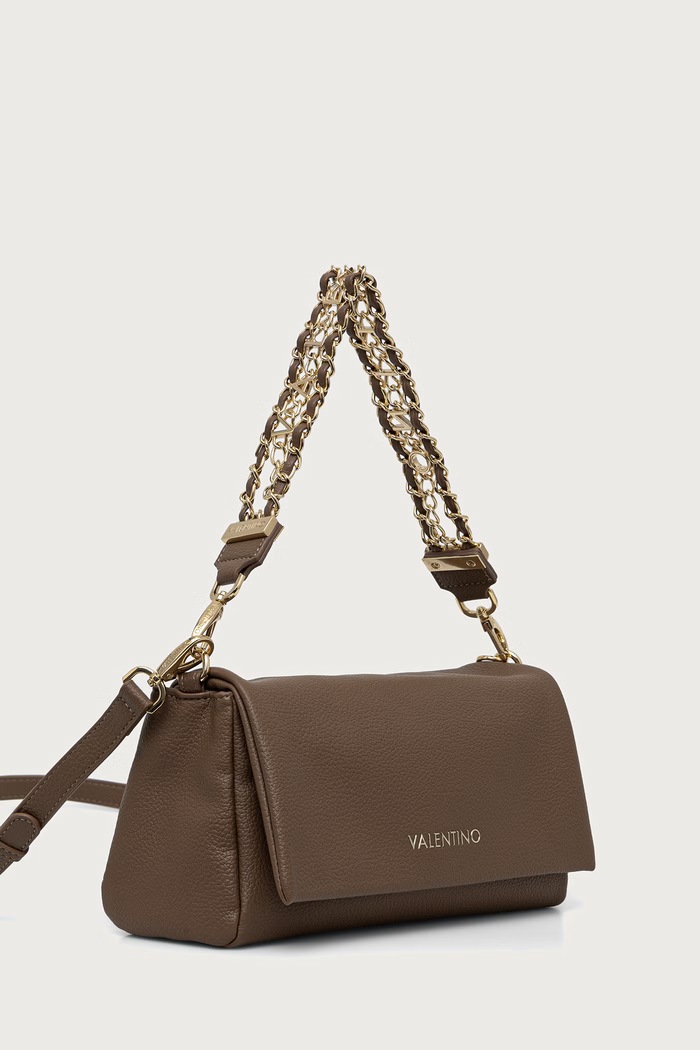 Valentino Bags Torebka crossbody damska z imitacji skóry LENA VBSACG09 brązowy AW26