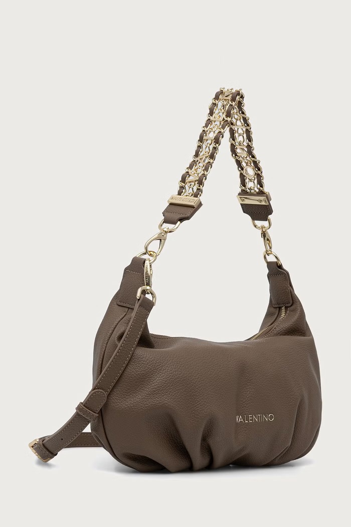 Valentino Bags Torebka hobo damska z imitacji skóry LENA VBSACG08 brązowy AW26