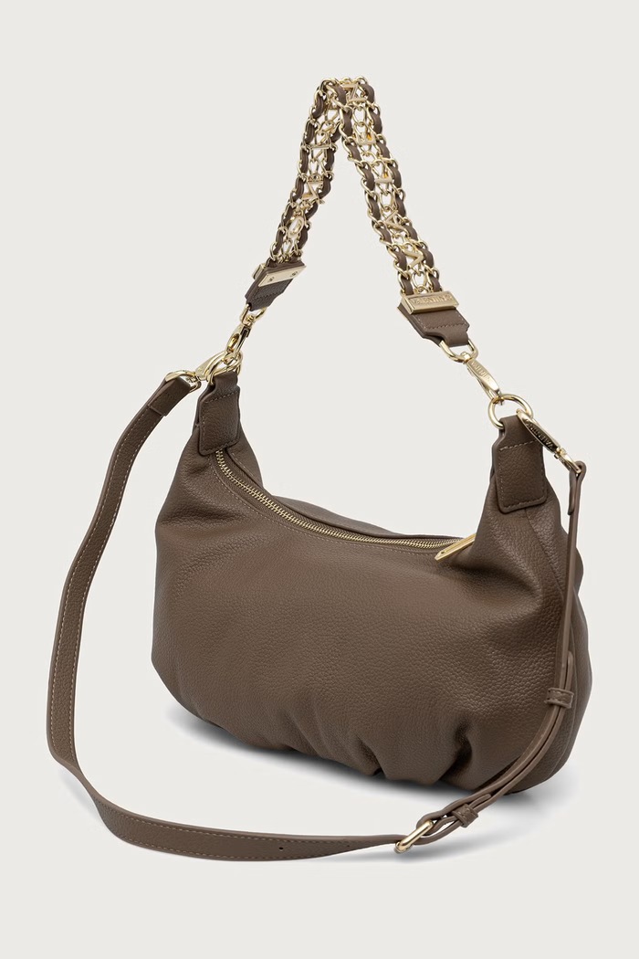 Akcesoria Valentino Bags Torebka hobo damska z imitacji skóry LENA VBSACG08 brązowy