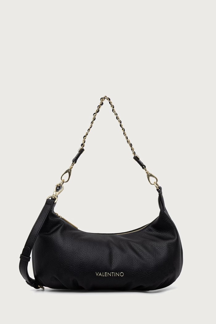 Valentino Bags Torebka hobo damska z imitacji skóry LENA czarny VBSACG08