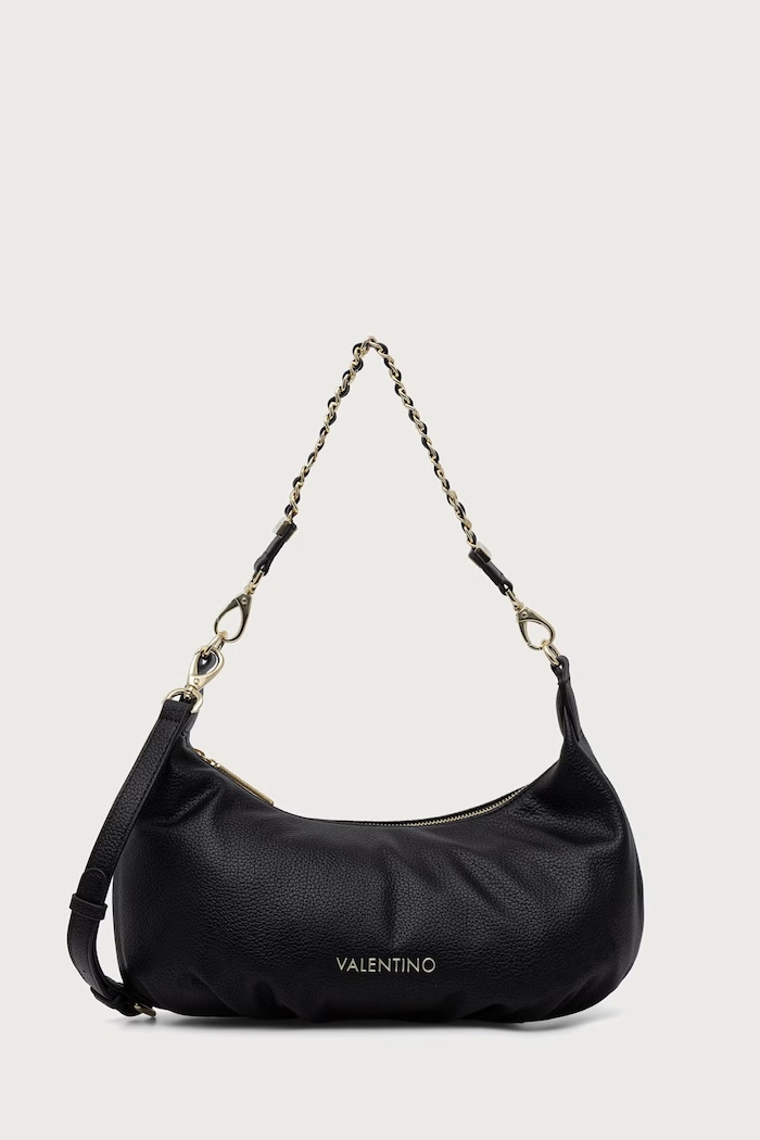 Valentino Bags Torebka hobo damska z imitacji skóry LENA czarny VBSACG08