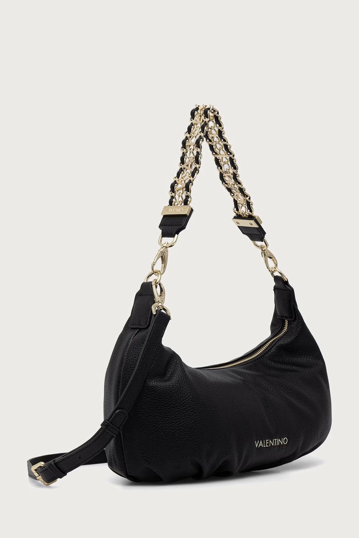 Valentino Bags Torebka hobo damska z imitacji skóry LENA VBSACG08 czarny AW26