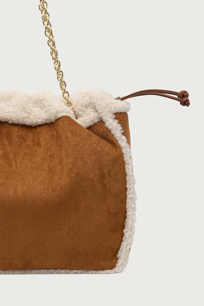 Akcesoria Valentino Bags Torebka shopper damska z imitacji zamszu MAX VBSABT01 brązowy