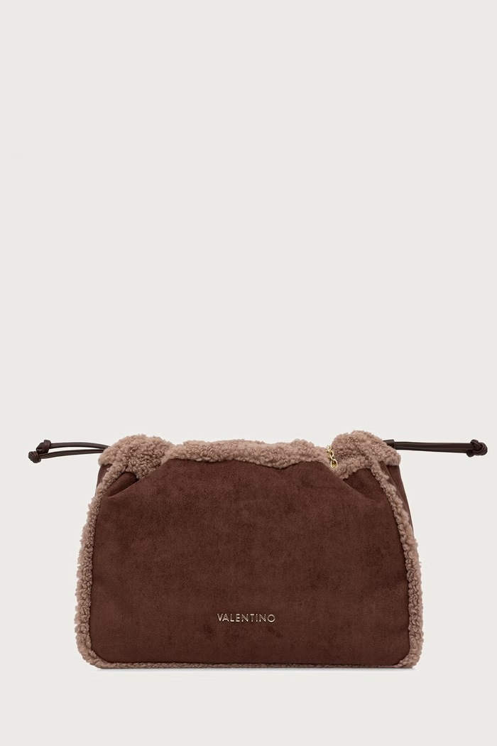 Valentino Bags Torebka shopper damska z imitacji zamszu MAX brązowy VBSABT01