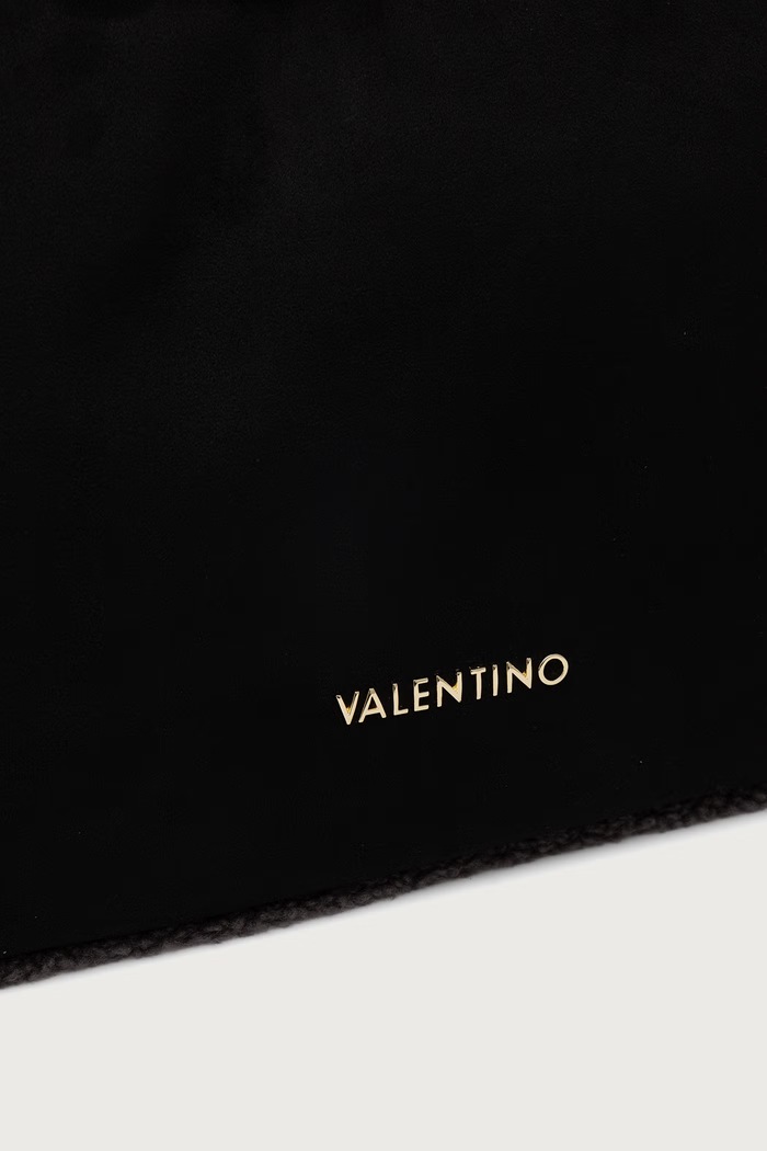 Torebka shopper damska z imitacji zamszu MAX Valentino Bags VBSABT01 czarny