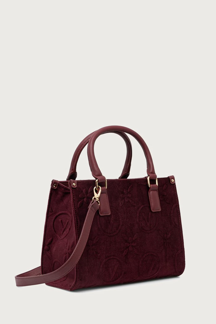 Valentino Bags Torebka crossbody damska SAMBA VELVET VBSACX04 bordowy AW26