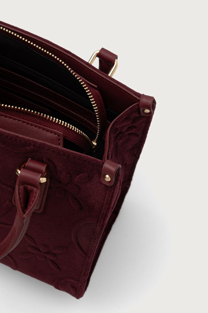 Torebka crossbody damska SAMBA VELVET Valentino Bags bordowy VBSACX04