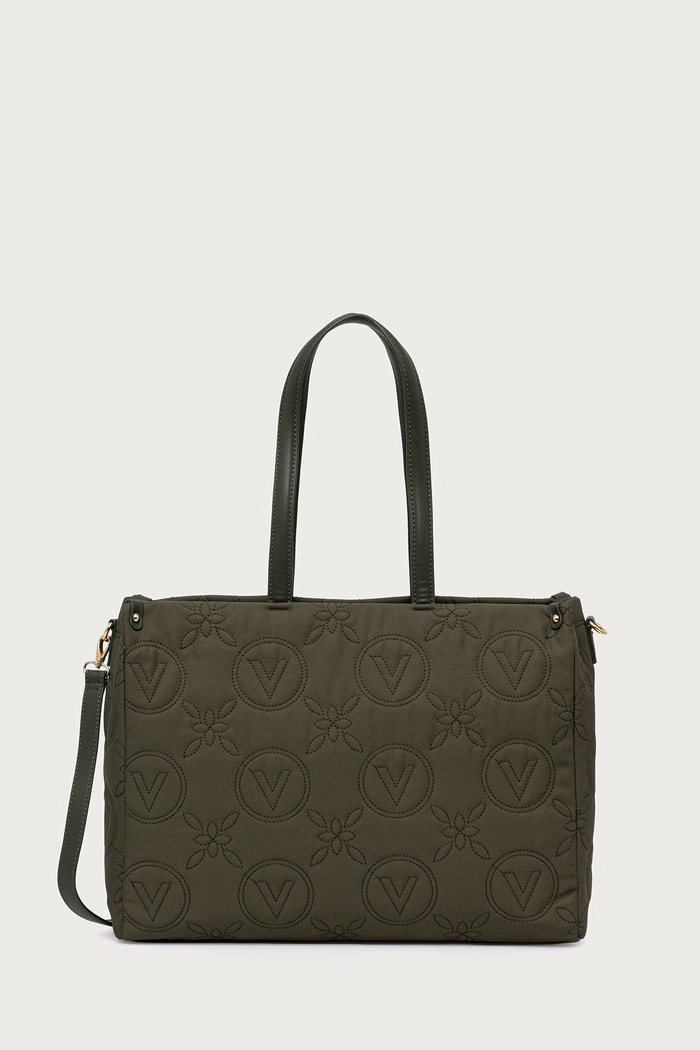 Valentino Bags Torebka shopper damska PUFFY zielony VBSAD001