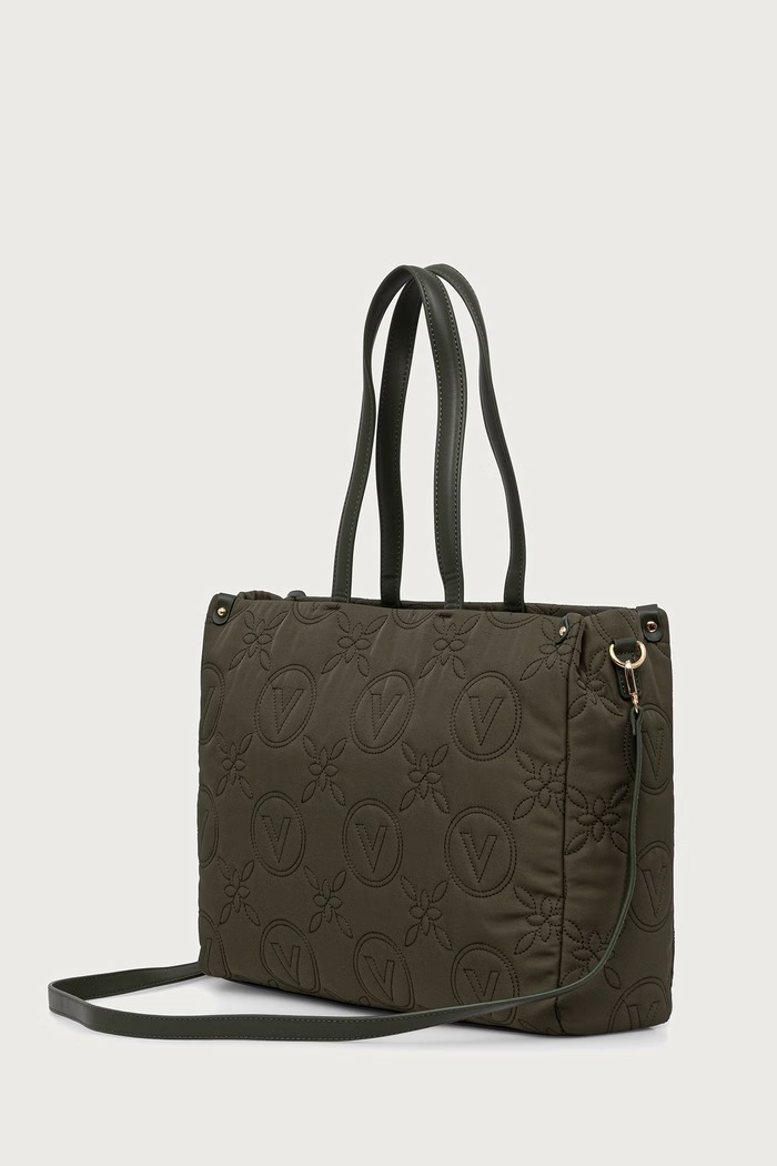 Valentino Bags Torebka shopper damska PUFFY VBSAD001 zielony AW26