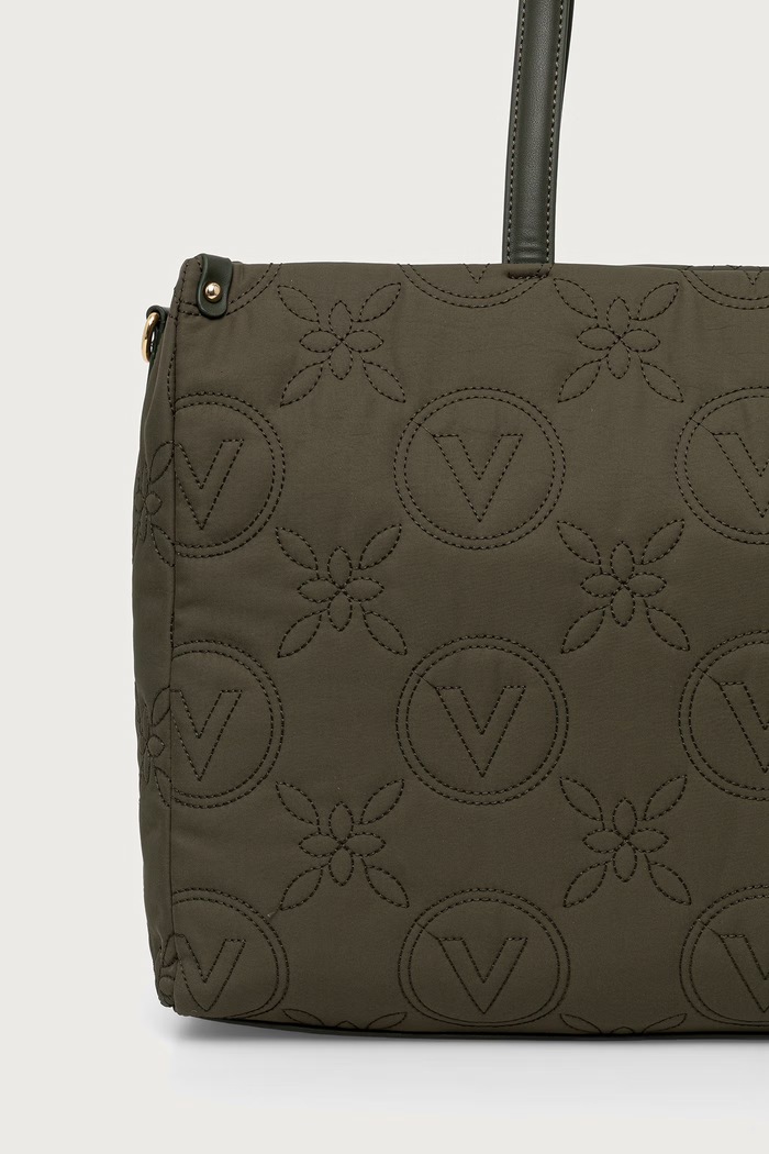 Akcesoria Valentino Bags Torebka shopper damska PUFFY VBSAD001 zielony
