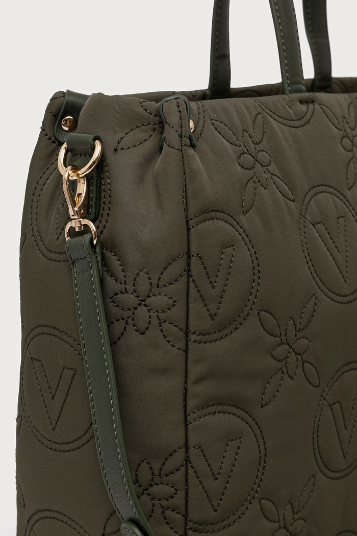 Torebka shopper damska PUFFY Valentino Bags VBSAD001 zielony