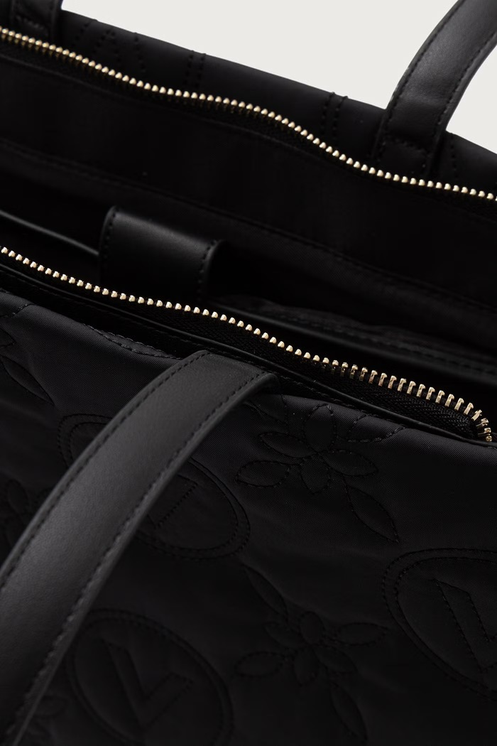 Torebka shopper damska PUFFY Valentino Bags czarny VBSAD001