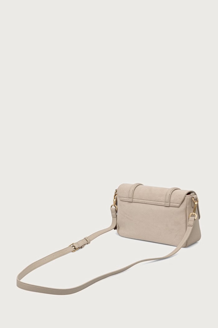 Akcesoria Valentino Bags Torebka crossbody damska z imitacji zamszu WINNIE WINTER VBSABH09 beżowy