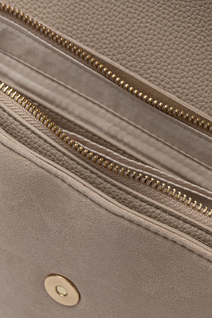 Torebka crossbody damska z imitacji zamszu WINNIE WINTER Valentino Bags VBSABH09 beżowy