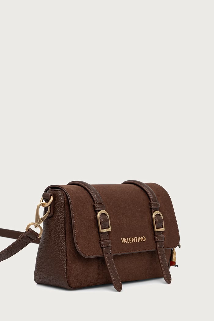 Valentino Bags Torebka crossbody damska z imitacji zamszu WINNIE WINTER VBSABH09 brązowy AW26