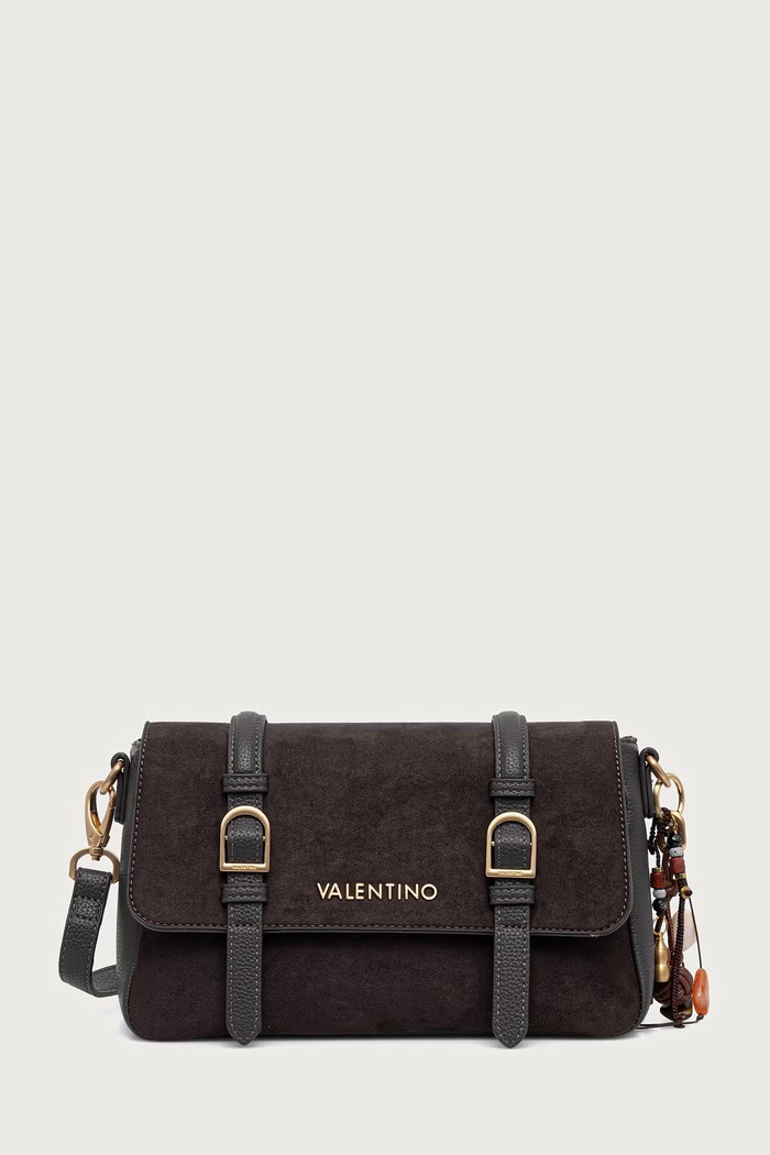 Valentino Bags Torebka crossbody damska z imitacji zamszu WINNIE WINTER szary VBSABH09