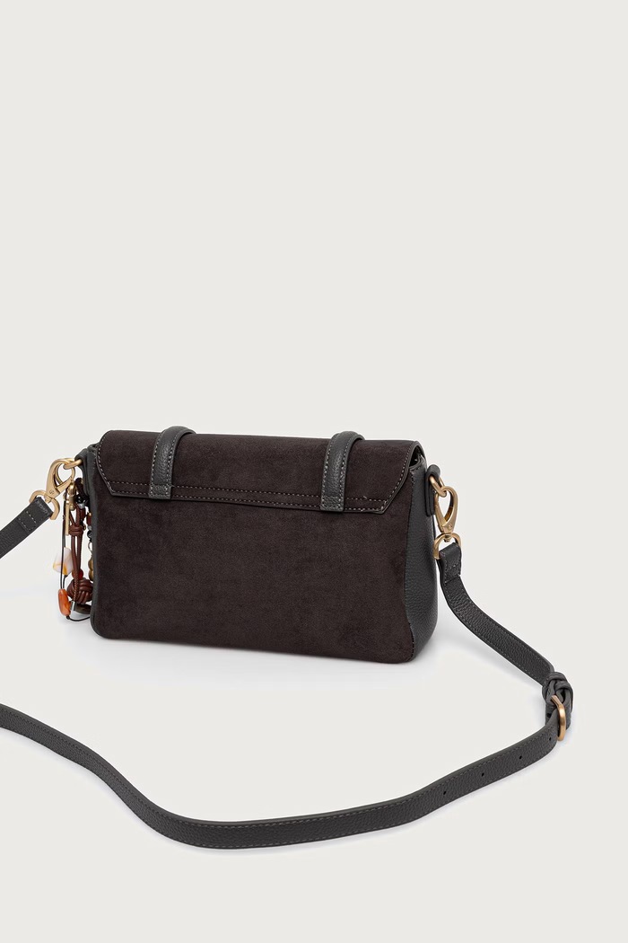 Akcesoria Valentino Bags Torebka crossbody damska z imitacji zamszu WINNIE WINTER VBSABH09 szary