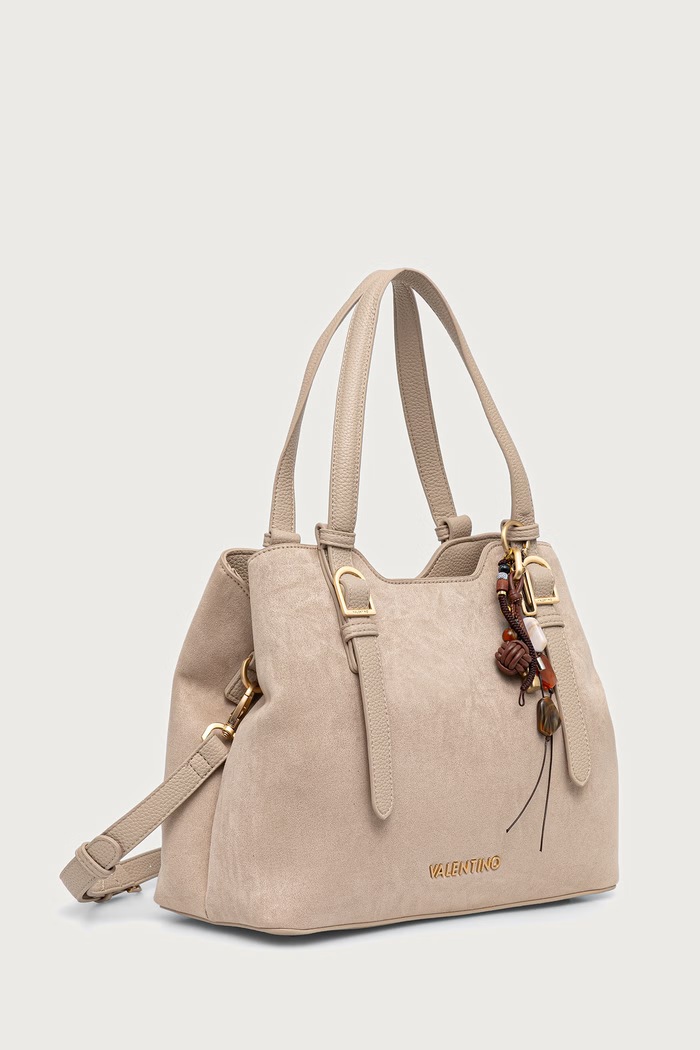 Valentino Bags Torebka crossbody damska z imitacji zamszu WINNIE WINTER VBSABH01 beżowy AW26